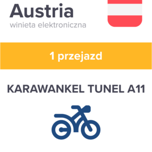 KARAWANKEL TUNEL A11 – kierunek Słowenia OPŁATA ZA JEDEN PRZEJAZD motocykl